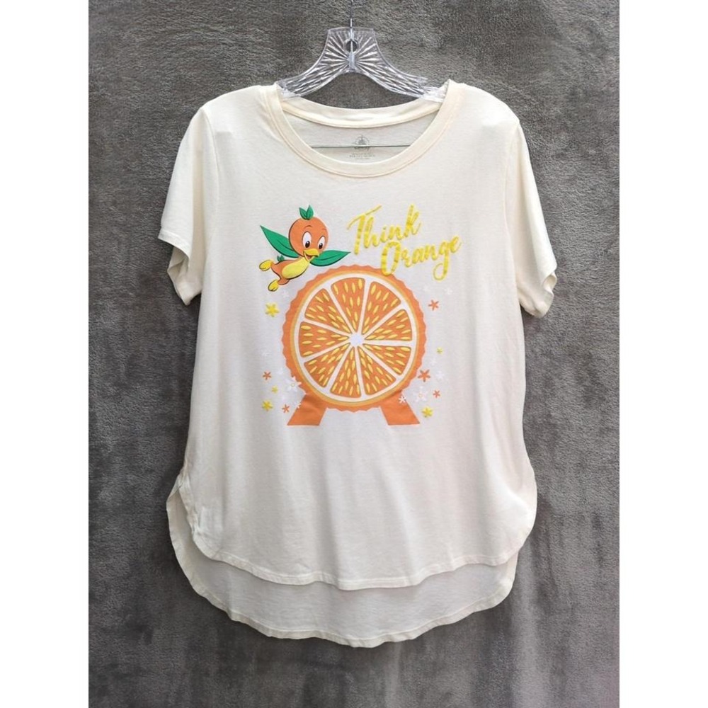 Disney T-shirt‎ Womens Large 2022 EPCOT Florwer Garden Think Orange Bird